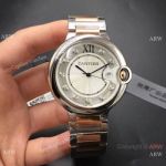 42MM Ballon Bleu Cartier TWF Swiss Quartz Watch Diamond Markers 2-T Rose Gold